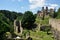 DÃ­vÄÃ­ kÃ¡men, Czech republic - July 26, 2015: View of Divcu kÃ¡men â€“ Girls rock ruin, ruin of castle